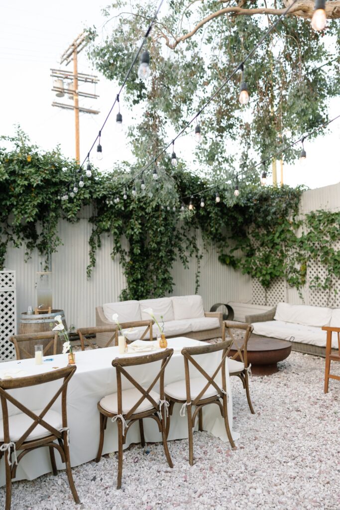 Reception details at an intimate Los Angeles wedding.