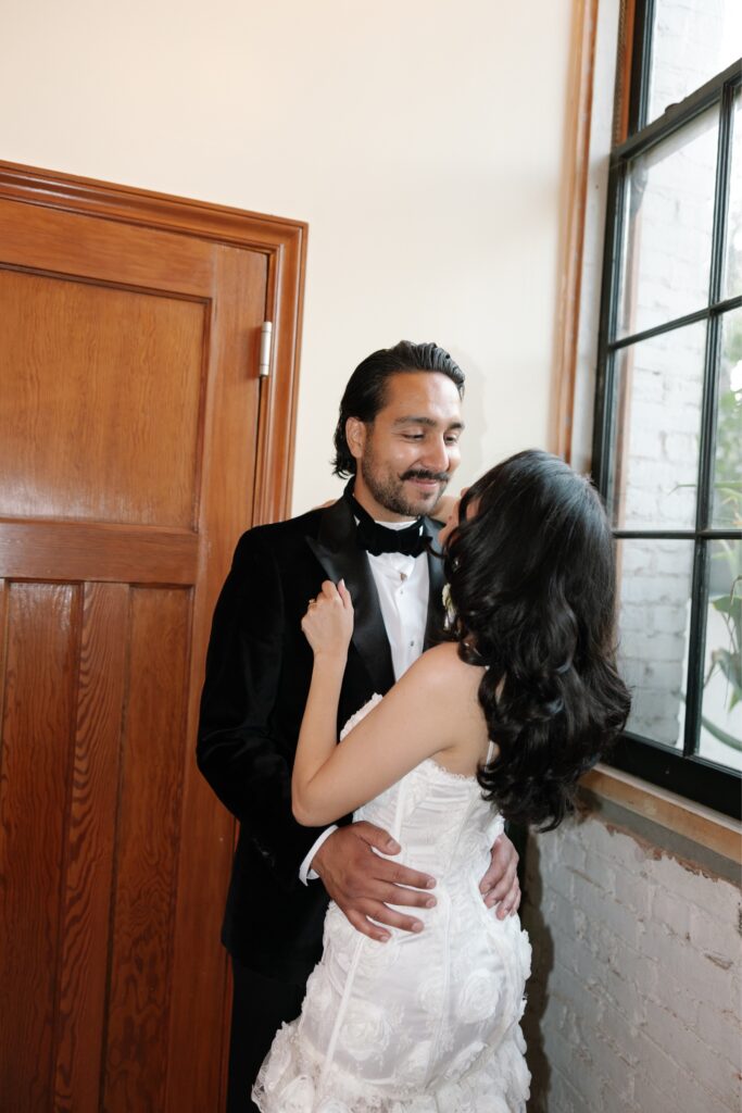 Romantic newlywed portraits at The Huron Substation.