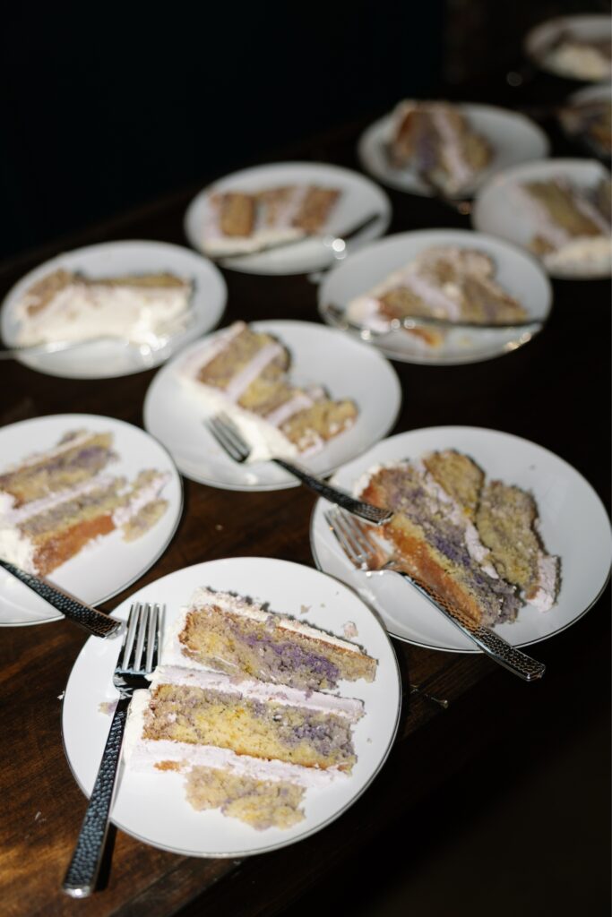 Wedding cake at The Huron Substation reception.