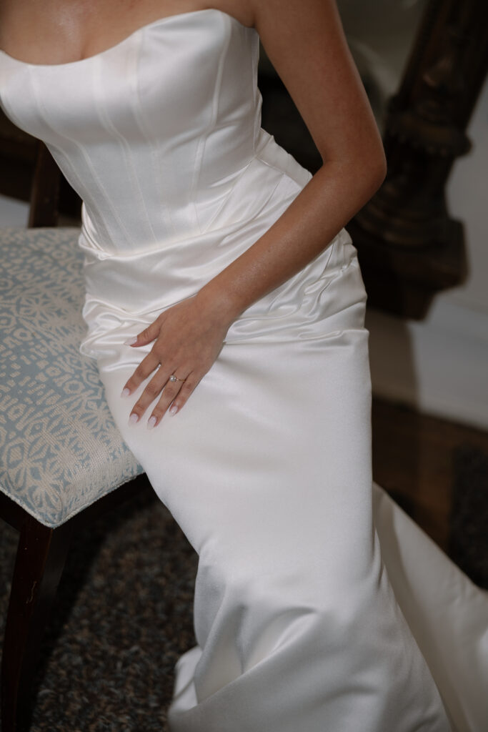 Bride getting ready before her Long Beach wedding.