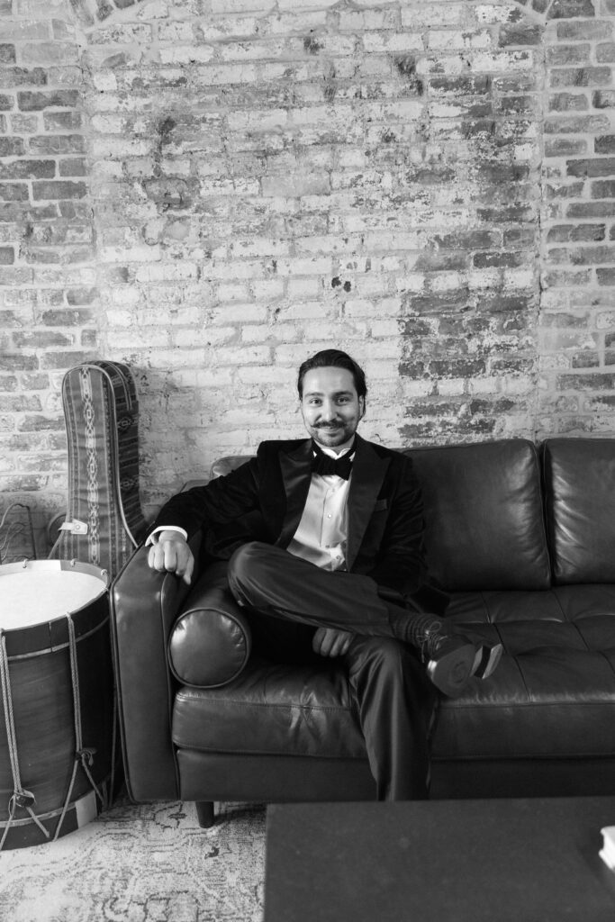 Groom wedding morning details and getting ready portraits.