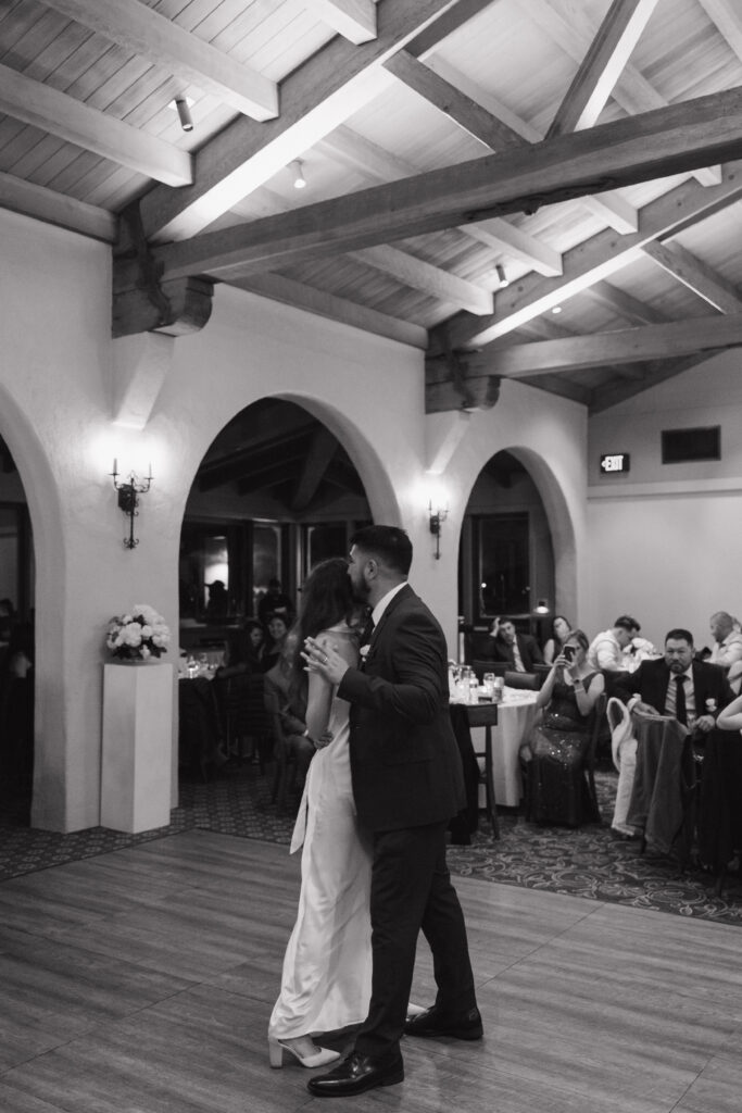 Couple sharing their first dance.