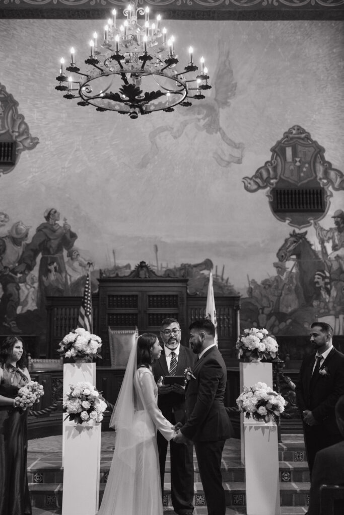 Wedding ceremony at the Santa Barbara Courthouse.