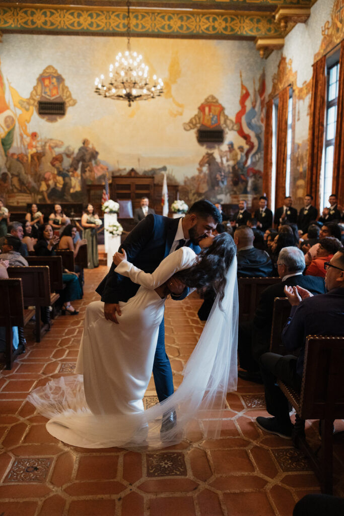 Wedding ceremony at the Santa Barbara Courthouse.