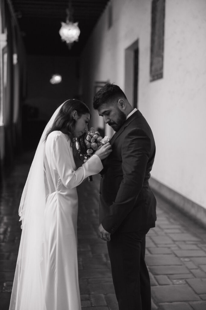 Romantic newlywed portraits in Santa Barbara.