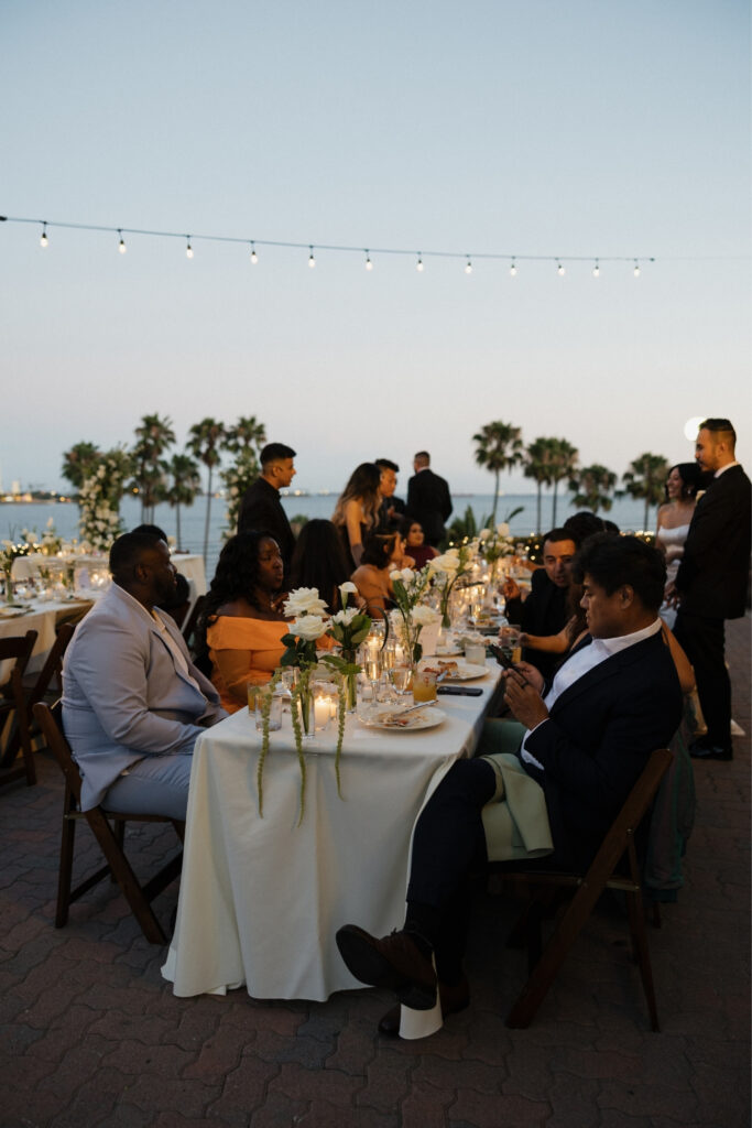 Romantic reception overlooking the ocean.